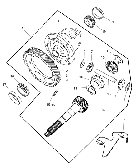 2003 Chrysler Town & Country Bracket-Differential PINION Shaft Diagram for 4800058AA