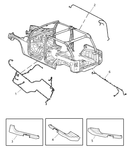 2008 Jeep Wrangler Cover-Wiring Protector Diagram for 5KJ00XDVAF