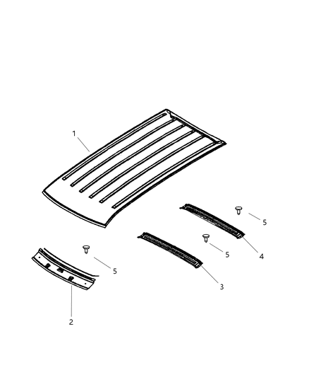 2002 Jeep Liberty Header-Roof Front Diagram for 55177022AA