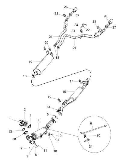 2014 Ram 1500 ISOLATOR-Exhaust Support Diagram for 52122651AE
