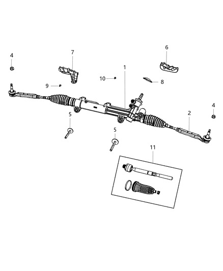 2014 Dodge Charger Rack And Pinion Gear Remanufactured Diagram for R4584573AF