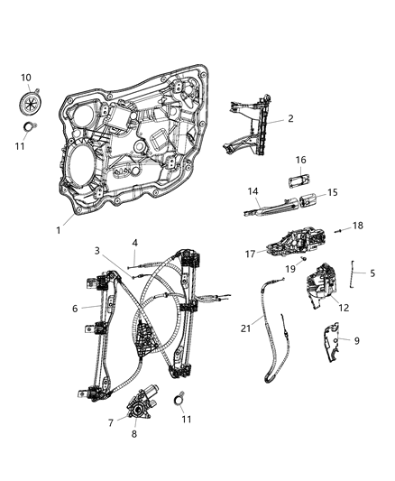 2019 Chrysler Pacifica Cable-Outside Handle To Latch Diagram for 68228012AC