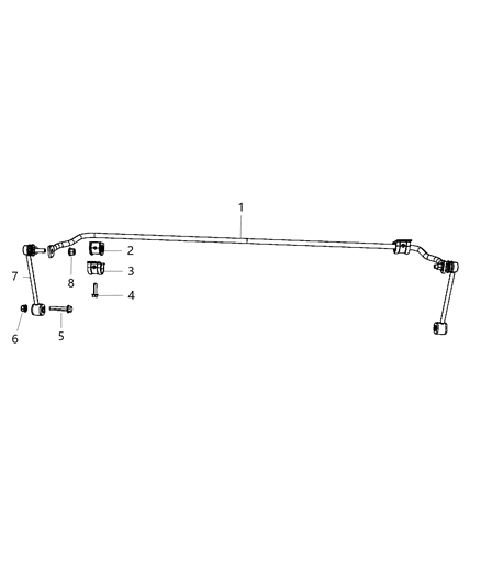 2014 Jeep Wrangler Stabilizer Bar - Rear Diagram