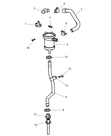 2000 Jeep Cherokee RETAINER-Heater Hose Diagram for 4886044AA