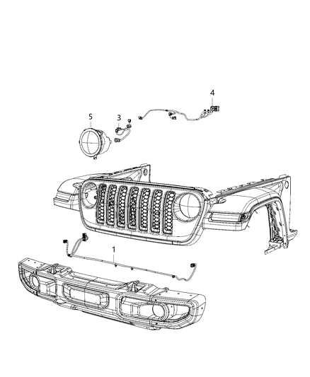 2021 Jeep Wrangler Wiring - Front End Diagram