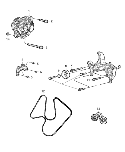 2008 Chrysler Aspen Generator/Alternator & Related Parts Diagram