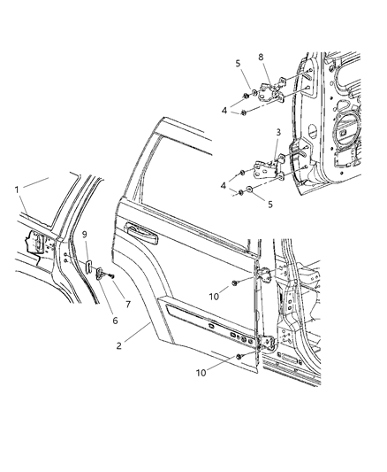 2010 Jeep Grand Cherokee Panel-Rear Door Outer Diagram for 55394386AD
