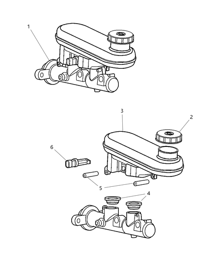 2000 Chrysler LHS Brake Master Cylinder Diagram