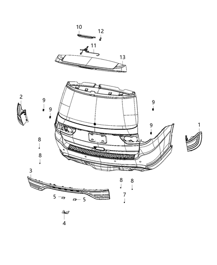 2020 Dodge Durango Lamps - Rear Diagram