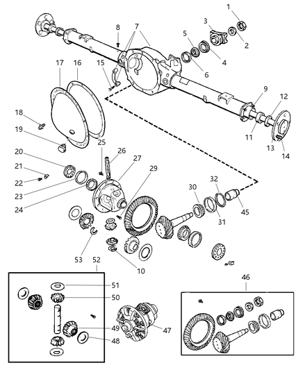 2002 Dodge Dakota Axle, Rear, With Differential And Housing Diagram 1