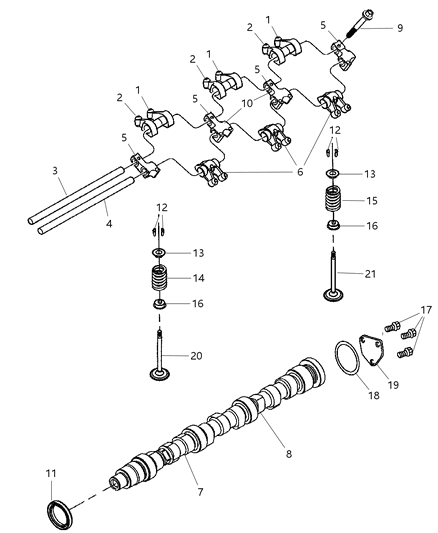 2009 Dodge Journey Seal-Valve Guide Diagram for 4892292AA
