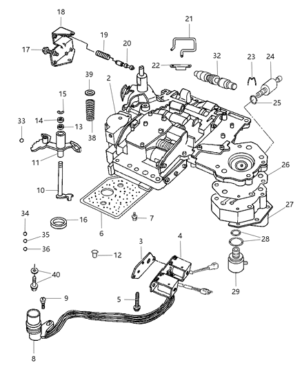 2009 Dodge Ram 2500 Valve Body & Related Parts Diagram 1