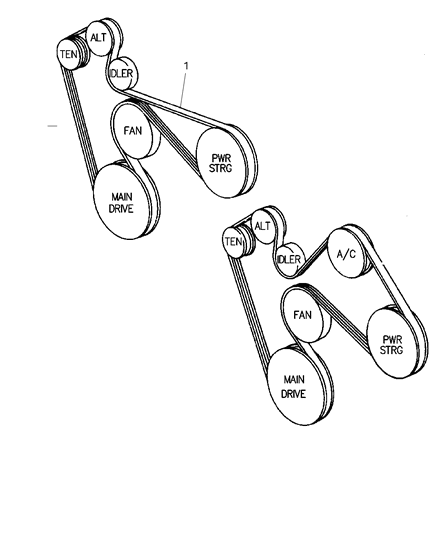 2007 Chrysler Aspen Drive Belts Diagram 1