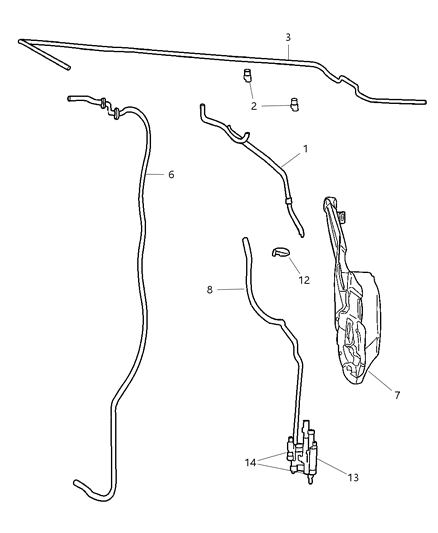 2006 Chrysler Town & Country Hose-Windshield Washer Diagram for 5127202AA