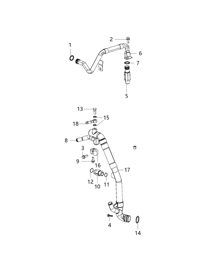 2014 Ram 3500 Tube-Water Inlet Diagram for 68213517AA