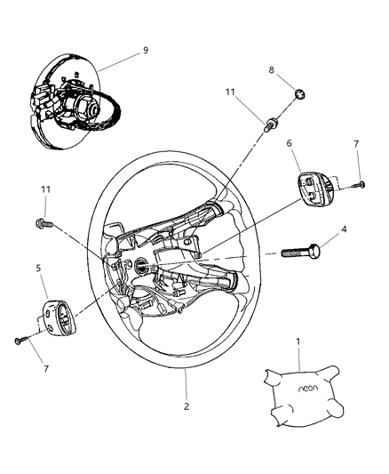 2002 Dodge Neon Driver Air Bag Diagram for UY93XDVAA