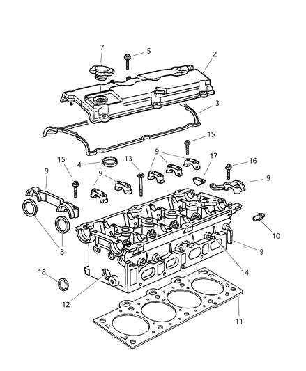 2000 Chrysler Town & Country Screw-Cylinder Head Cover Diagram for 4694535AB