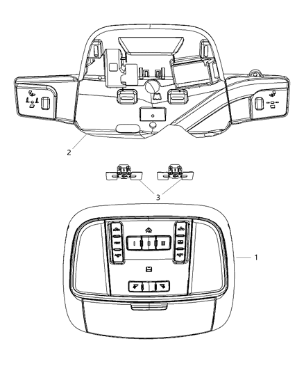 2013 Jeep Grand Cherokee Console-Overhead Diagram for 5LB491DAAB