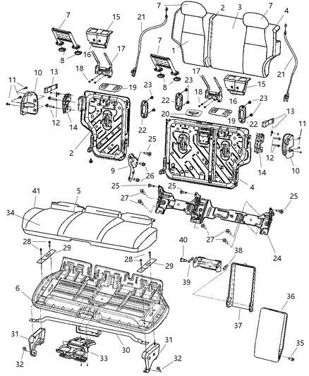 2006 Jeep Grand Cherokee Seat Back-Rear Diagram for 1BG071D1AA