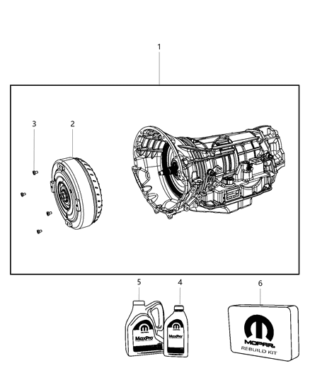 2011 Dodge Durango Trans Kit-With Torque Converter Diagram for R8079181AA