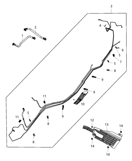 2020 Jeep Grand Cherokee Fuel Lines/Tubes And Related Parts Diagram 1