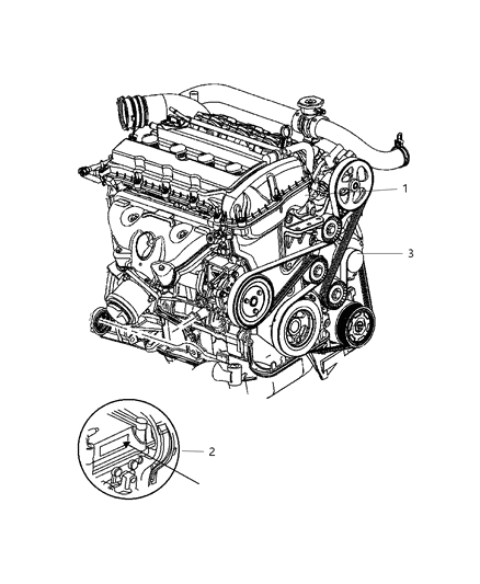 2008 Chrysler Sebring Engine Assembly & Identification Diagram 3