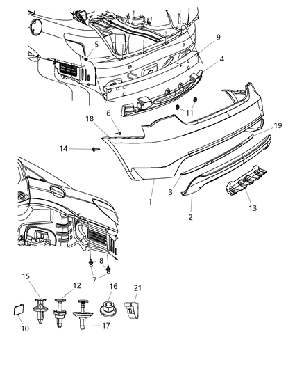 2012 Chrysler 200 REINFMNT-Rear Bumper Diagram for 5303703AC