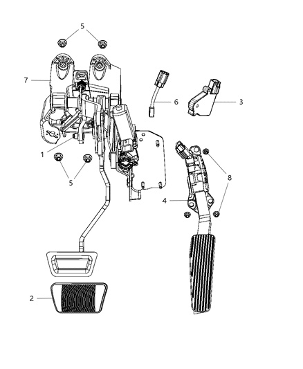 2010 Chrysler Town & Country Pedal-Brake And Accelerator Diagram for 4721199AE