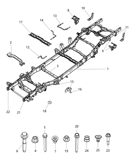 2014 Ram 1500 Frame-Chassis Diagram for 68161257AD