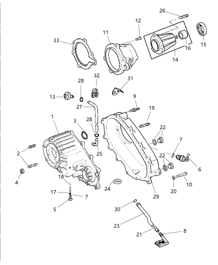 1999 Dodge Durango Case , Extension & Miscellaneous Parts Diagram 1
