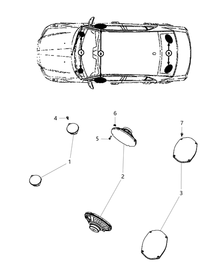 2014 Dodge Charger Speakers, Base Systems Diagram