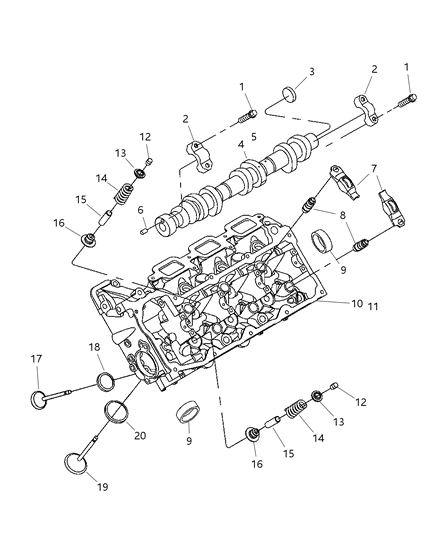 2005 Dodge Durango Engine Camshaft Right Diagram for 53021892AA
