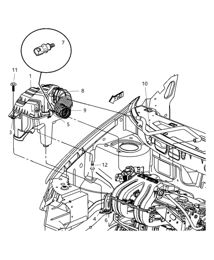 2004 Chrysler Town & Country Air Cleaner Diagram for 4861378AB
