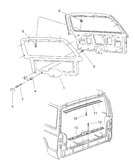 1999 Jeep Cherokee Liftgate Trim Panel Diagram