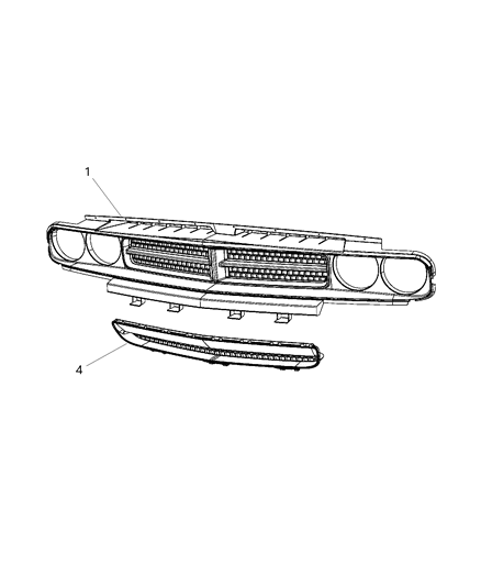 2008 Dodge Challenger Grille-Lower Diagram for 68043389AA