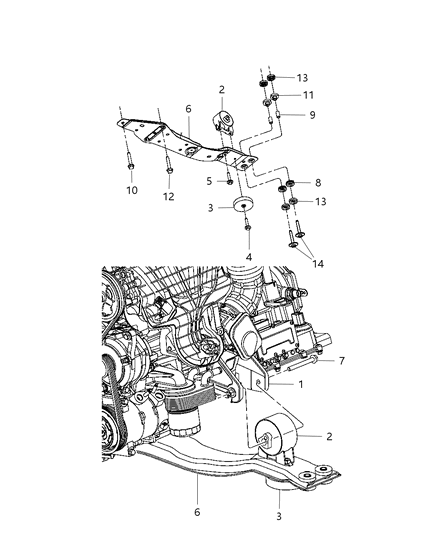2009 Chrysler Sebring Engine Mounting Diagram 16