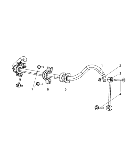 2010 Jeep Grand Cherokee Stabilizer Bar, Front Diagram