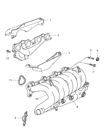 2000 Dodge Neon Shield Exhaust Manifold Diagram for 4777600AA
