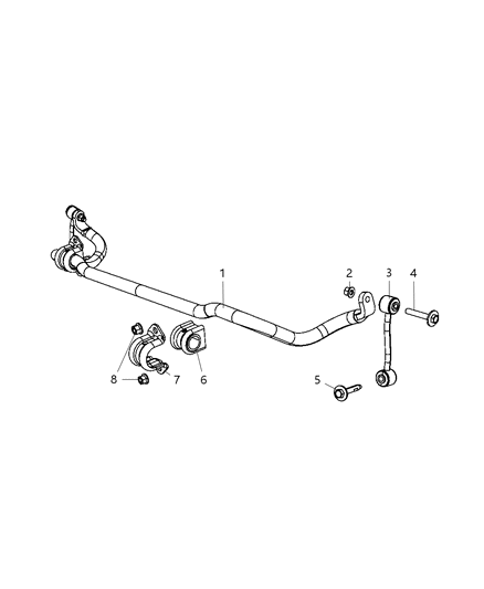 2010 Jeep Liberty Stabilizer Bar, Front Diagram