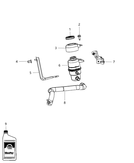 2013 Jeep Patriot Reservoir-Power Steering Fluid Diagram for 5272728AC