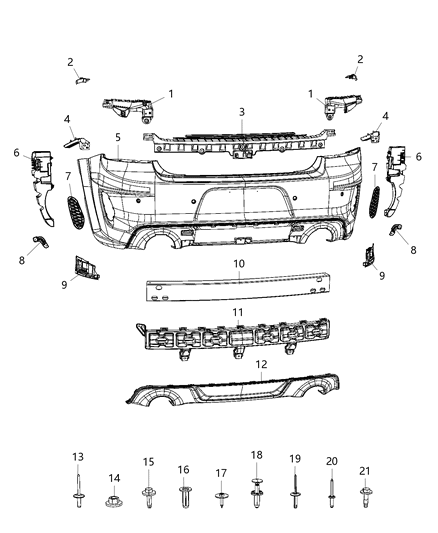 2020 Dodge Charger FASCIA-Rear Diagram for 68488292AA