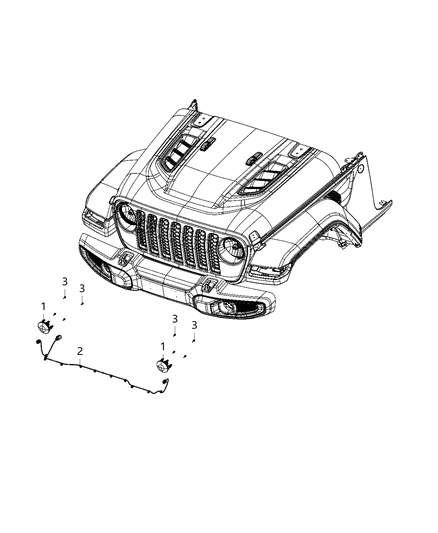 2021 Jeep Wrangler Lamps, Fog Diagram 3