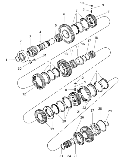 2012 Jeep Compass Main / Output Shaft Assembly Diagram