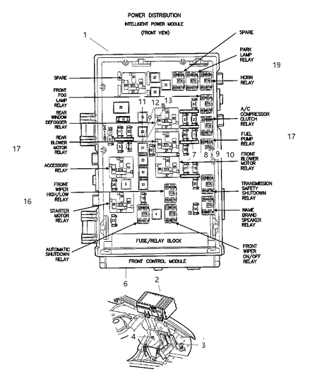 2007 Chrysler Town & Country Module-Front Control Diagram for 5144579AC