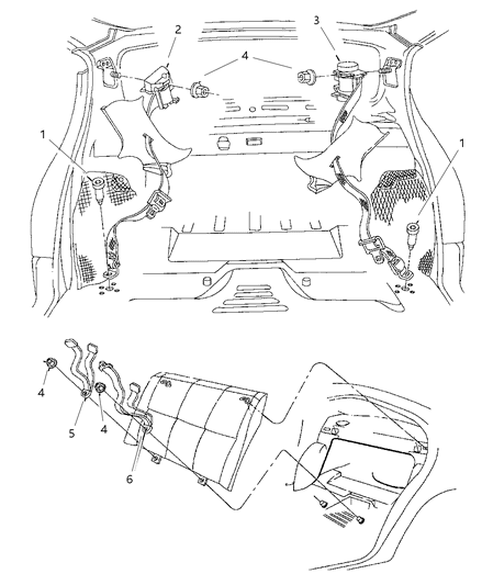 1997 Chrysler Cirrus Rear Lap Seat Belt Diagram for PP84SAZ