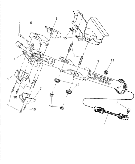 1998 Dodge Viper Column Assembly & Mounting Diagram