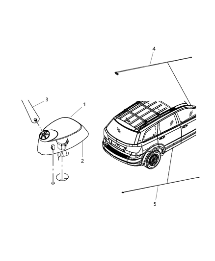 2011 Dodge Journey Cable-Antenna Diagram for 5064793AA