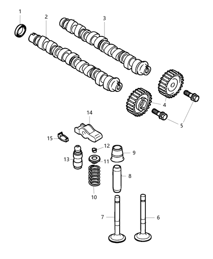 2018 Jeep Compass Camshaft / Camshaft Housing And Valvetrain Diagram 3