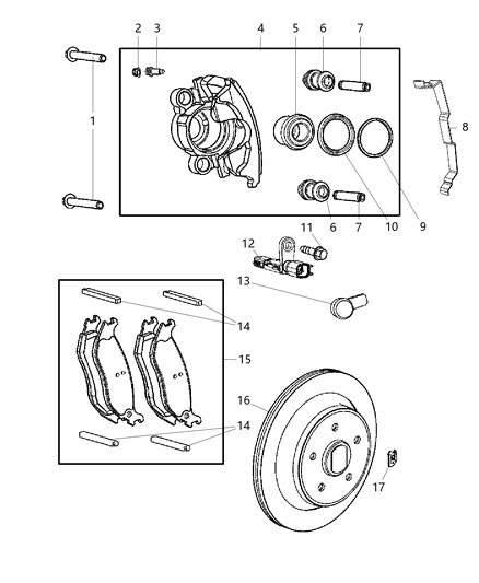 2006 Jeep Liberty Spring-CALIPER Spring Diagram for 52128868AB