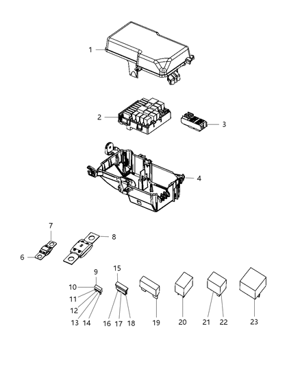 2012 Dodge Dart PDC-Pre Fuse Block Diagram for 68171992AA